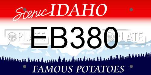 EB380 Idaho License Plate