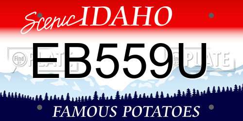 EB559U Idaho License Plate