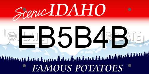 EB5B4B Idaho License Plate