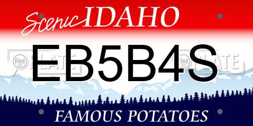 EB5B4S Idaho License Plate