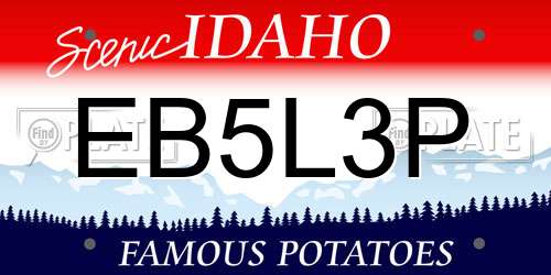 EB5L3P Idaho License Plate