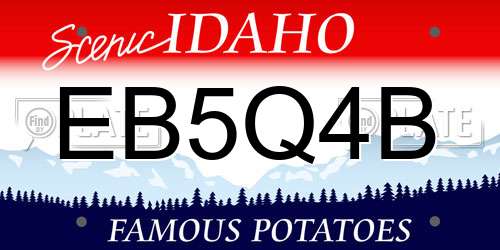EB5Q4B Idaho License Plate