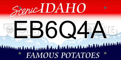 EB6Q4A Idaho License Plate