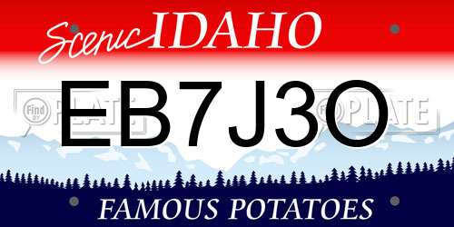 EB7J3O Idaho License Plate