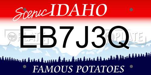 EB7J3Q Idaho License Plate