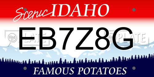 EB7Z8G Idaho License Plate