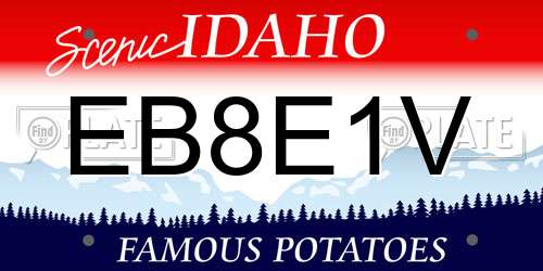 EB8E1V Idaho License Plate
