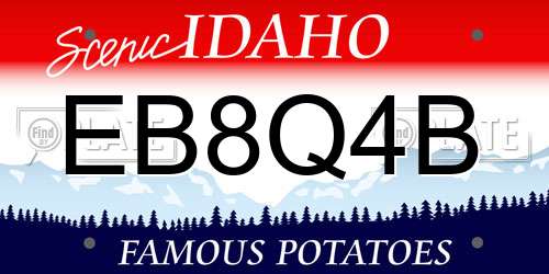 EB8Q4B Idaho License Plate