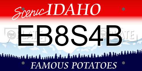 EB8S4B Idaho License Plate