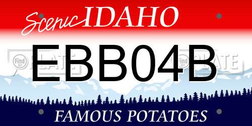 EBB04B Idaho License Plate