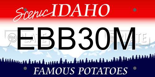 EBB30M Idaho License Plate