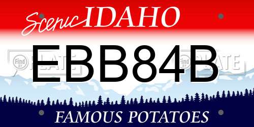 EBB84B Idaho License Plate