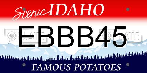 EBBB45 Idaho License Plate