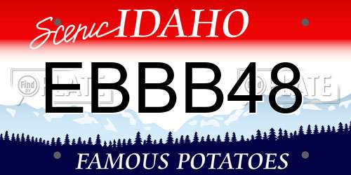 EBBB48 Idaho License Plate
