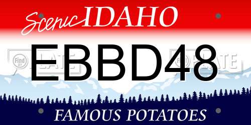 EBBD48 Idaho License Plate