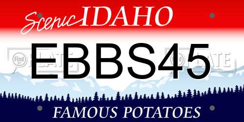EBBS45 Idaho License Plate