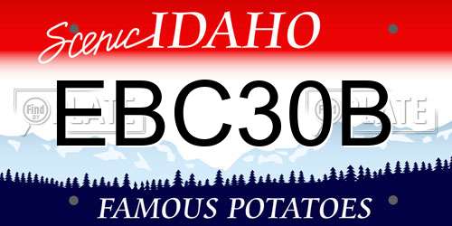 EBC30B Idaho License Plate