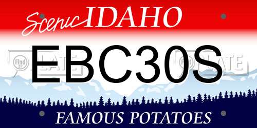 EBC30S Idaho License Plate