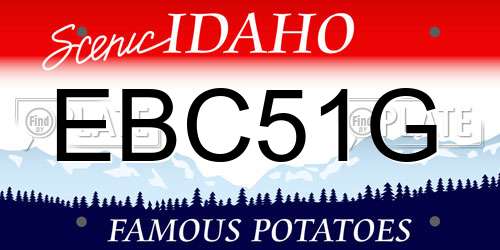 EBC51G Idaho License Plate