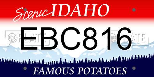 EBC816 Idaho License Plate