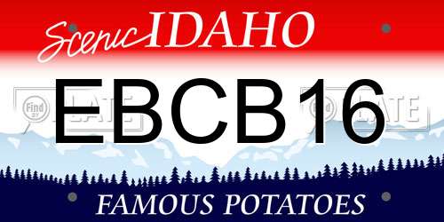 EBCB16 Idaho License Plate