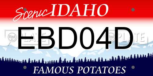 EBD04D Idaho License Plate
