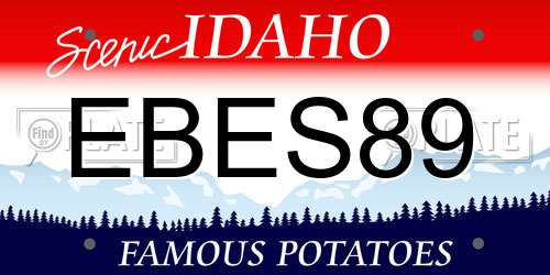 EBES89 Idaho License Plate