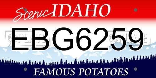 EBG6259 Idaho License Plate