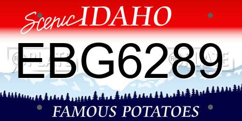 EBG6289 Idaho License Plate