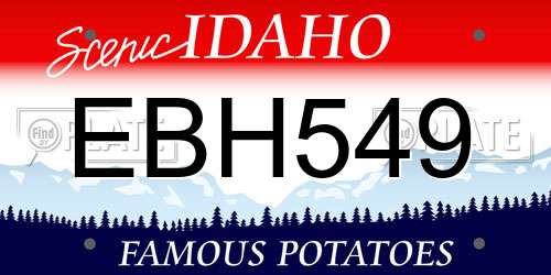 EBH549 Idaho License Plate