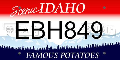 EBH849 Idaho License Plate