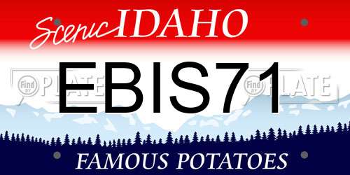 EBIS71 Idaho License Plate