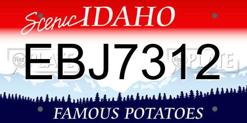 EBJ7312 Idaho License Plate