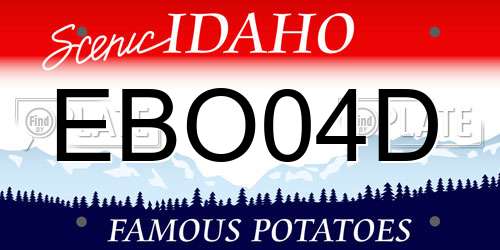 EBO04D Idaho License Plate