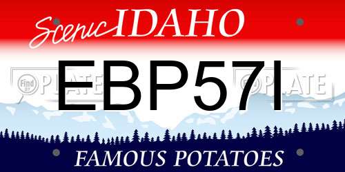 EBP57I Idaho License Plate