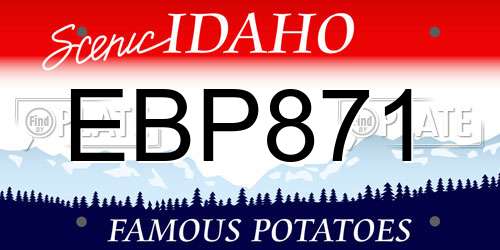 EBP871 Idaho License Plate