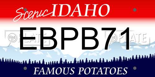 EBPB71 Idaho License Plate