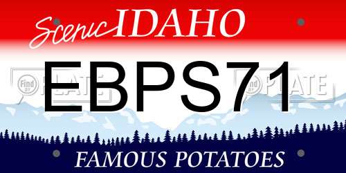 EBPS71 Idaho License Plate