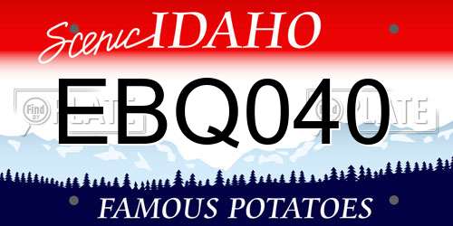 EBQ040 Idaho License Plate