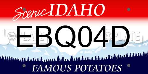 EBQ04D Idaho License Plate
