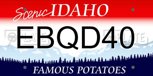 EBQD40 Idaho License Plate