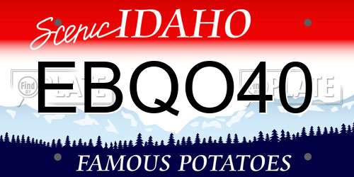 EBQO40 Idaho License Plate