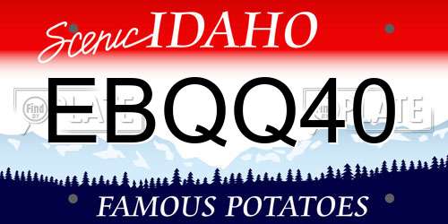 EBQQ40 Idaho License Plate
