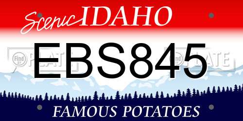 EBS845 Idaho License Plate
