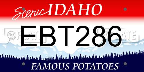 EBT286 Idaho License Plate