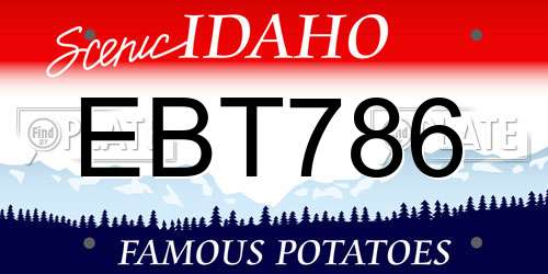 EBT786 Idaho License Plate