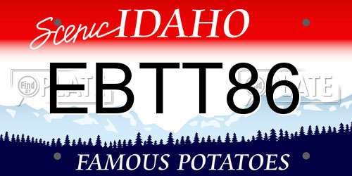 EBTT86 Idaho License Plate
