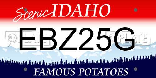 EBZ25G Idaho License Plate