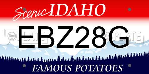 EBZ28G Idaho License Plate