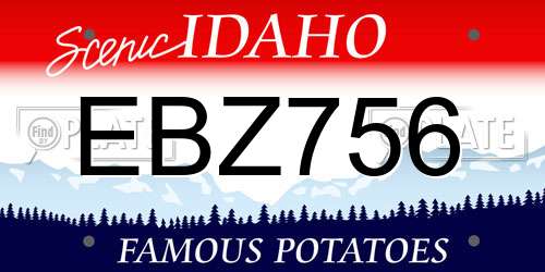 EBZ756 Idaho License Plate